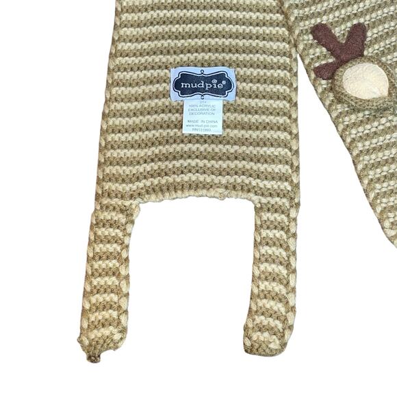 Mud Pie Knit Scarf Sz 3T+ Reindeer Winter Christmas Holiday Girls Kids Brown 40" - Picture 4 of 12